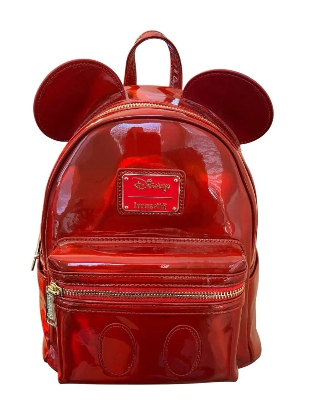 Loungefly Disney Mickey Mouse Ruby Red Oil Slick Mini Backpack Holographic NWT